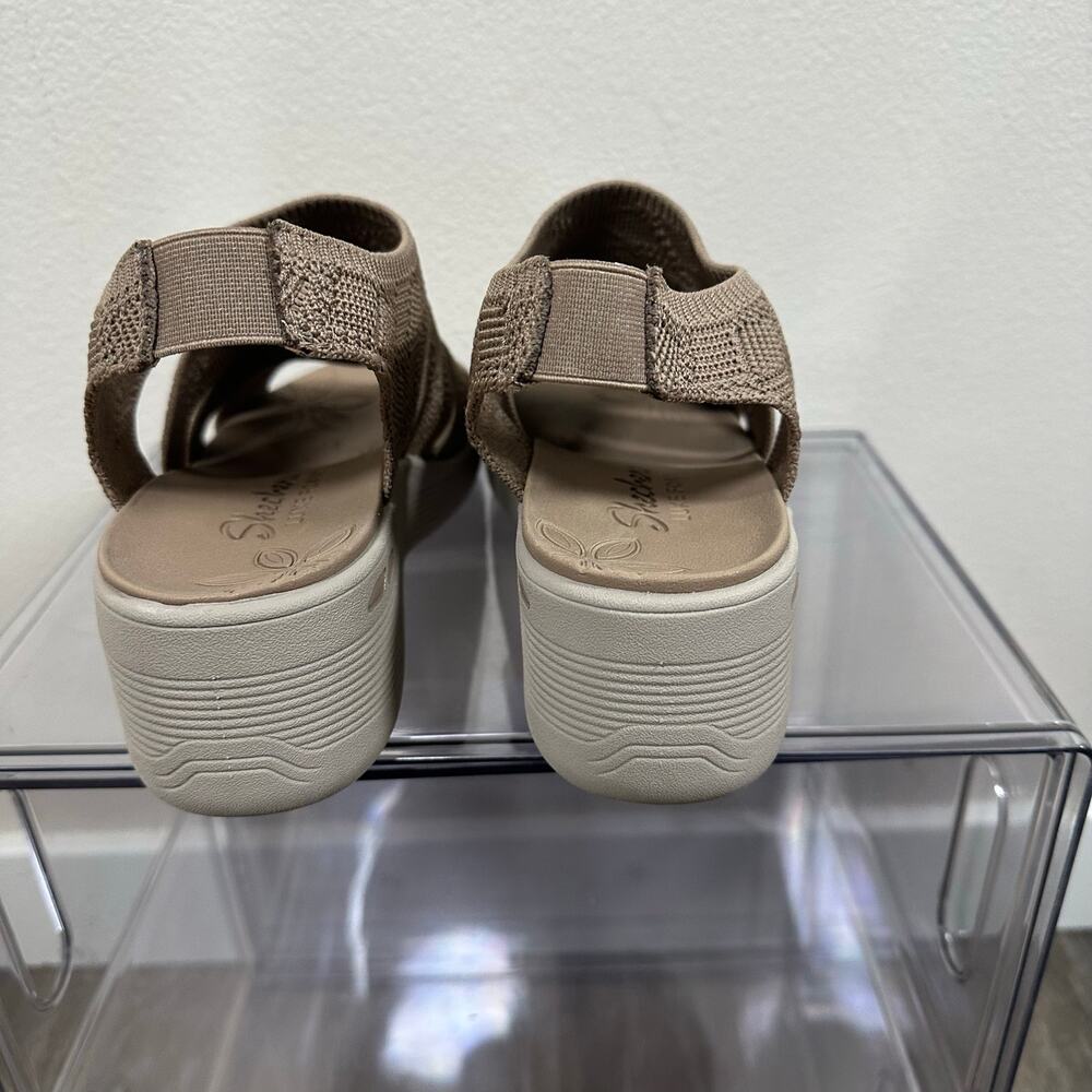 Skechers Pier Lite Memory Maker Taupe Wedge Sandals 9.5 - Picture 3 of 8